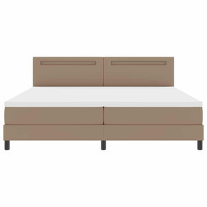 vidaXL Box Spring Bed with Mattress Cappuccino 200 x 200 cm Faux Leather