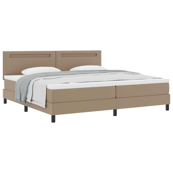 vidaXL Box Spring Bed with Mattress Cappuccino 200 x 200 cm Faux Leather