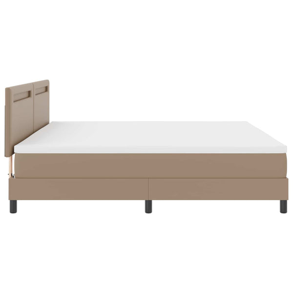 vidaXL Box Spring Bed with Mattress Cappuccino 200 x 200 cm Faux Leather