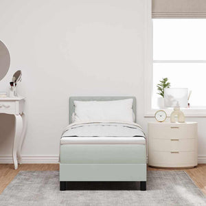 vidaXL Box Spring Bed with Mattress Light Grey 80 x 200 cm Velvet