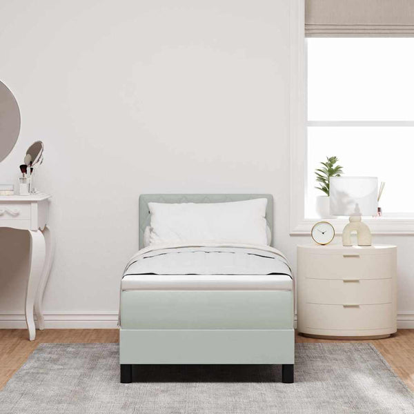 vidaXL Box Spring Bed with Mattress Light Grey 80 x 200 cm Velvet