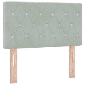 vidaXL Box Spring Bed with Mattress Light Grey 80 x 200 cm Velvet