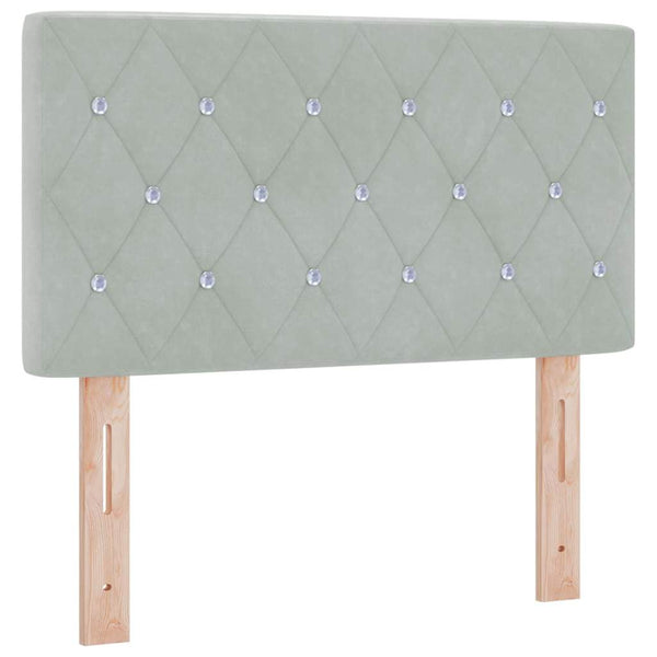 vidaXL Box Spring Bed with Mattress Light Grey 80 x 200 cm Velvet