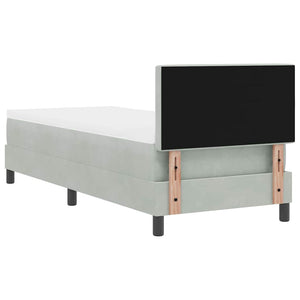 vidaXL Box Spring Bed with Mattress Light Grey 80 x 200 cm Velvet