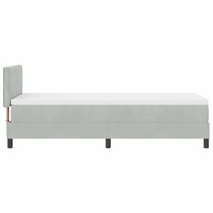 vidaXL Box Spring Bed with Mattress Light Grey 80 x 200 cm Velvet