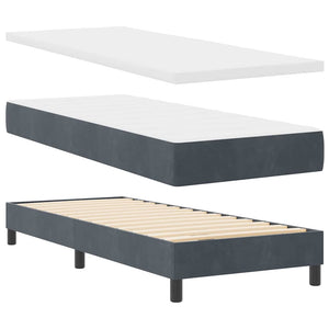 vidaXL Box Spring Bed with Mattress Dark Grey 80 x 200 cm Velvet