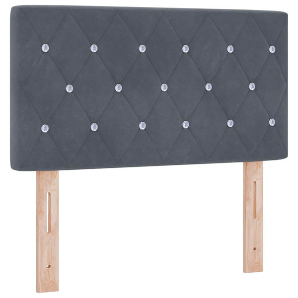 vidaXL Box Spring Bed with Mattress Dark Grey 80 x 200 cm Velvet