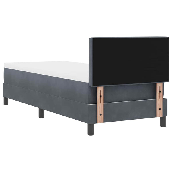 vidaXL Box Spring Bed with Mattress Dark Grey 80 x 200 cm Velvet