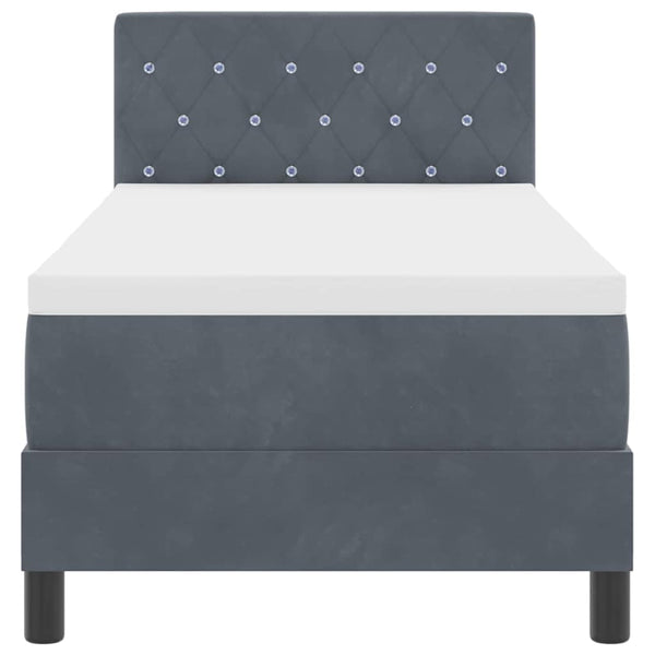 vidaXL Box Spring Bed with Mattress Dark Grey 80 x 200 cm Velvet