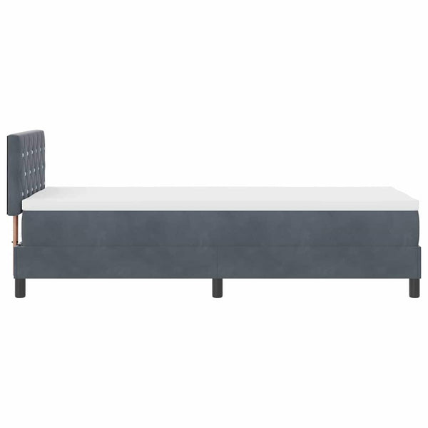 vidaXL Box Spring Bed with Mattress Dark Grey 80 x 200 cm Velvet