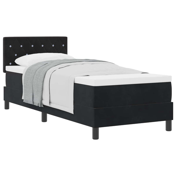 vidaXL Box Spring Bed with Mattress Black 80 x 200 cm Velvet