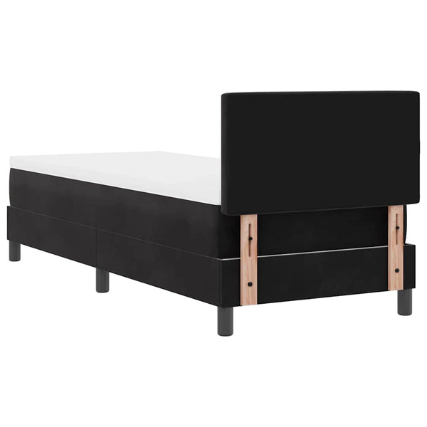 vidaXL Box Spring Bed with Mattress Black 80 x 200 cm Velvet