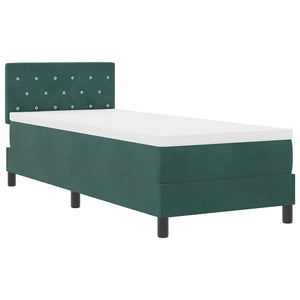 vidaXL Box Spring Bed with Mattress Dark Green 80 x 200 cm Velvet