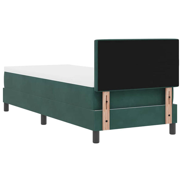 vidaXL Box Spring Bed with Mattress Dark Green 80 x 200 cm Velvet