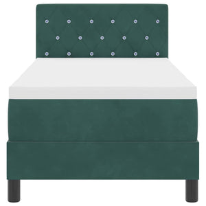 vidaXL Box Spring Bed with Mattress Dark Green 80 x 200 cm Velvet