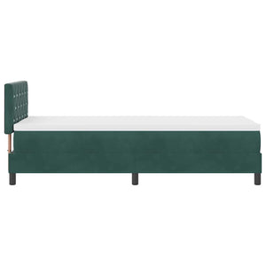 vidaXL Box Spring Bed with Mattress Dark Green 80 x 200 cm Velvet