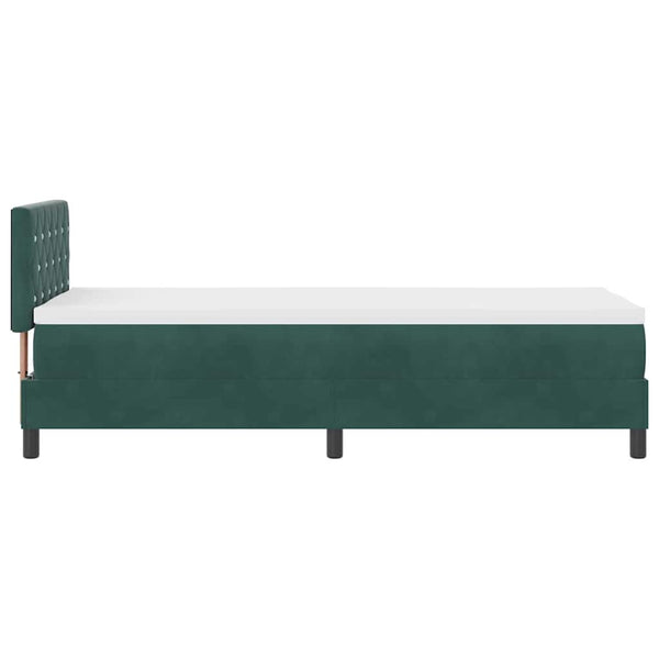 vidaXL Box Spring Bed with Mattress Dark Green 80 x 200 cm Velvet