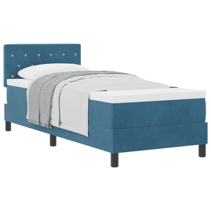 vidaXL Box Spring Bed with Mattress Dark Blue 80 x 200 cm Velvet