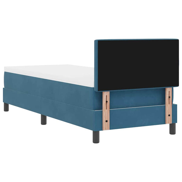 vidaXL Box Spring Bed with Mattress Dark Blue 80 x 200 cm Velvet