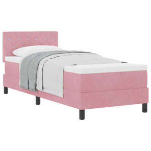 vidaXL Divan Bed with Mattress and Headboard Pink 80 x 200 cm Velvet