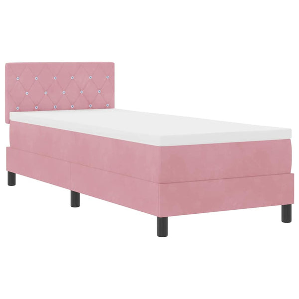 vidaXL Divan Bed with Mattress and Headboard Pink 80 x 200 cm Velvet