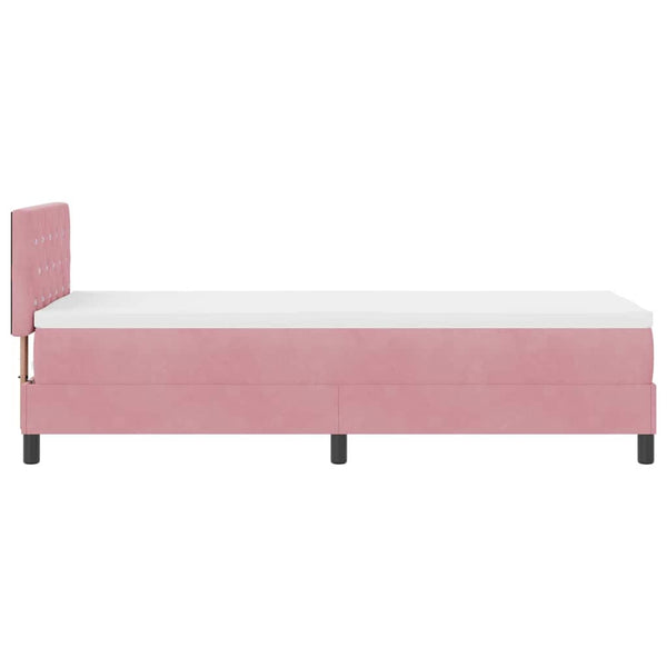 vidaXL Divan Bed with Mattress and Headboard Pink 80 x 200 cm Velvet
