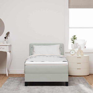 vidaXL Box Spring Bed with Mattress Light Gray 90 x 190 cm Velvet