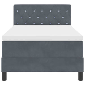 vidaXL Box Spring Bed with Mattress Dark Grey 90 x 190 cm Velvet