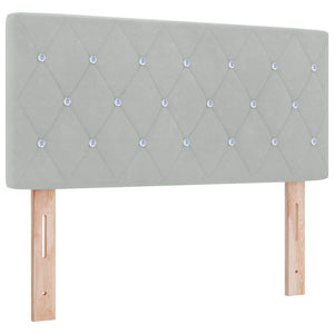 vidaXL Box Spring Bed with Mattress Light Grey 90 x 200 cm Velvet