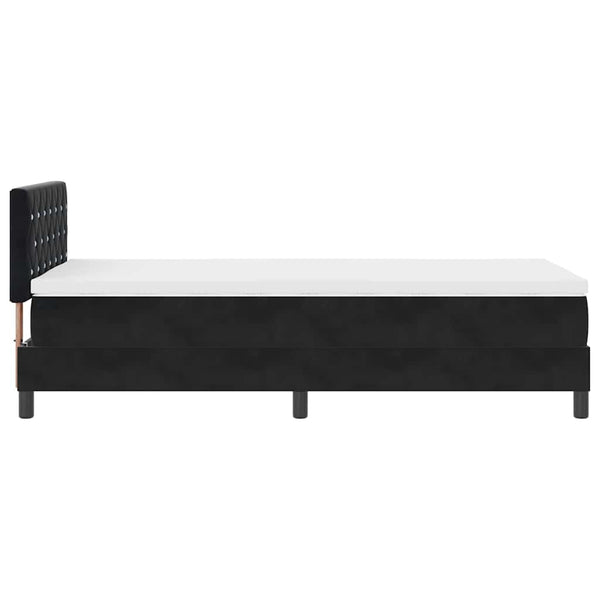 vidaXL Box Spring Bed with Mattress Black 90 x 200 cm Velvet