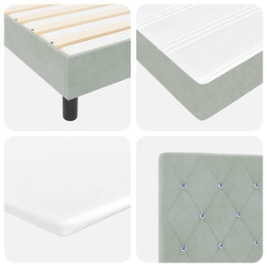 vidaXL Box Spring Bed with Mattress Light Grey 100 x 200 cm Velvet