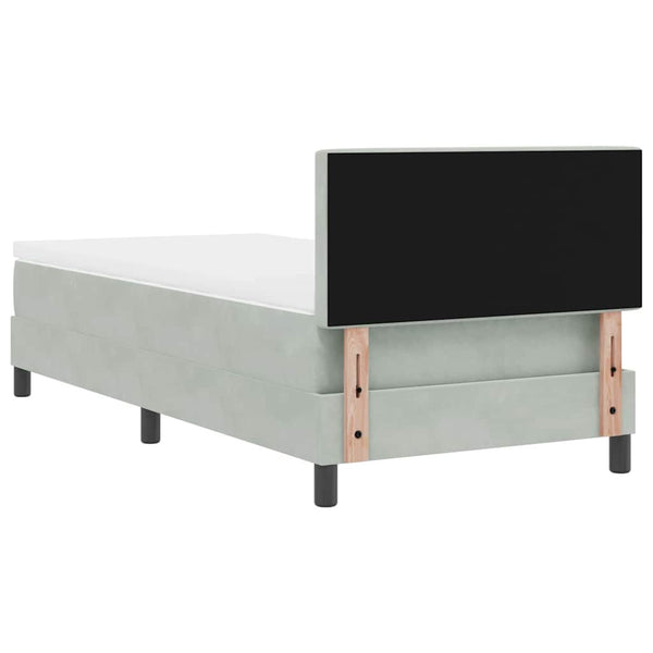 vidaXL Box Spring Bed with Mattress Light Grey 100 x 200 cm Velvet