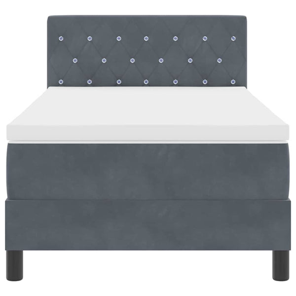 vidaXL Box Spring Bed with Mattress Dark Grey 100 x 200 cm Velvet