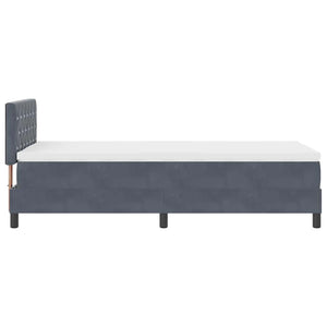 vidaXL Box Spring Bed with Mattress Dark Grey 100 x 200 cm Velvet