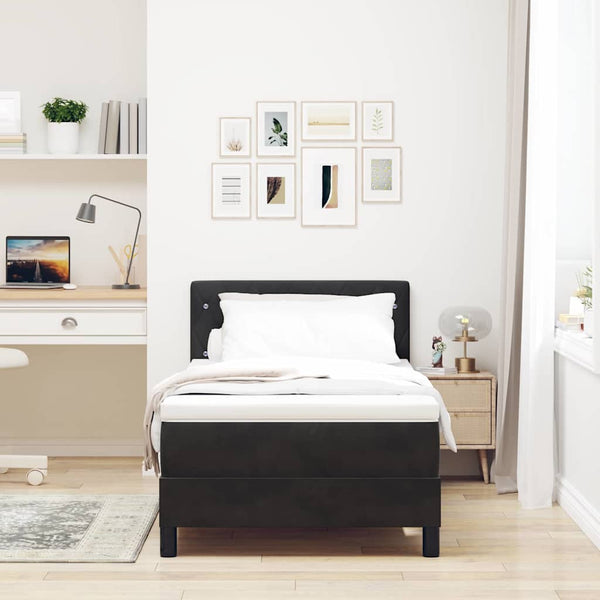 vidaXL Box Spring Bed with Mattress Black 100 x 200 cm Velvet