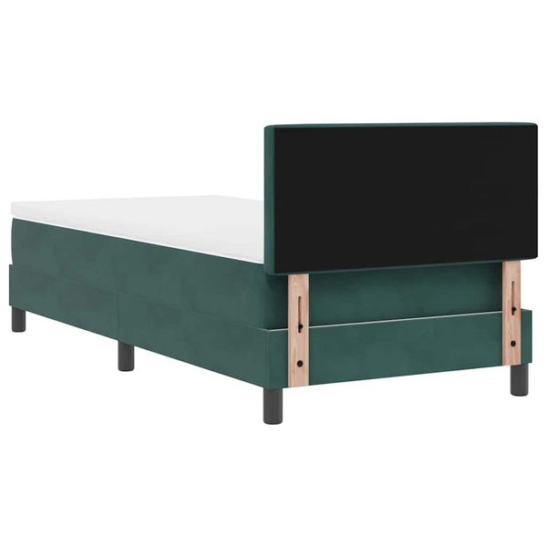 vidaXL Box Spring Bed with Mattress Dark Green 100 x 200 cm Velvet