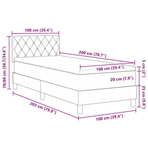 vidaXL Box Spring Bed with Mattress Dark Green 100 x 200 cm Velvet