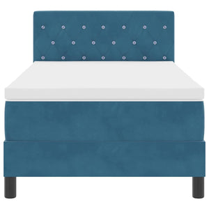 vidaXL Box Spring Bed with Mattress Dark Blue 100 x 200 cm Velvet