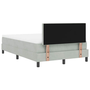 vidaXL Box Spring Bed with Mattress Light Grey 120 x 190 cm Velvet