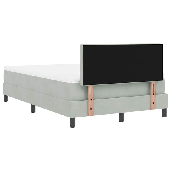 vidaXL Box Spring Bed with Mattress Light Grey 120 x 190 cm Velvet