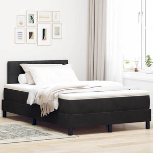 vidaXL Box Spring Bed with Mattress Black 120 x 190 cm Velvet