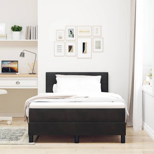 vidaXL Box Spring Bed with Mattress Black 120 x 190 cm Velvet