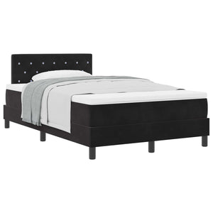 vidaXL Box Spring Bed with Mattress Black 120 x 190 cm Velvet