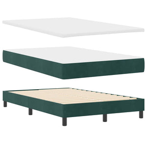 vidaXL Box Spring Bed with Mattress Dark Green 120 x 190 cm Velvet