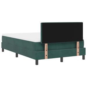 vidaXL Box Spring Bed with Mattress Dark Green 120 x 190 cm Velvet