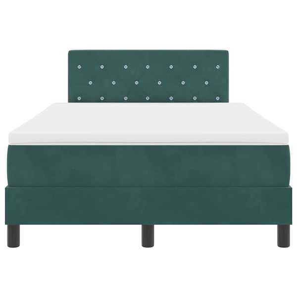 vidaXL Box Spring Bed with Mattress Dark Green 120 x 190 cm Velvet