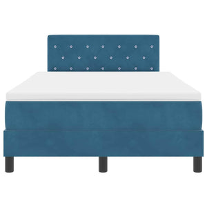 vidaXL Box Spring Bed with Mattress Dark Blue 120 x 190 cm Velvet
