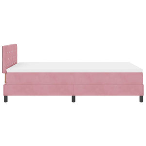 vidaXL Box Spring Bed with Mattress and Headboard Pink 120 x 190 cm Velvet