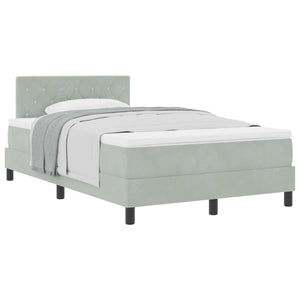 vidaXL Box Spring Bed with Mattress Light Grey 120 x 200 cm Velvet
