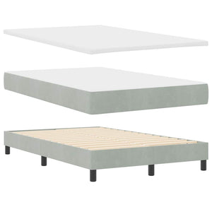 vidaXL Box Spring Bed with Mattress Light Grey 120 x 200 cm Velvet